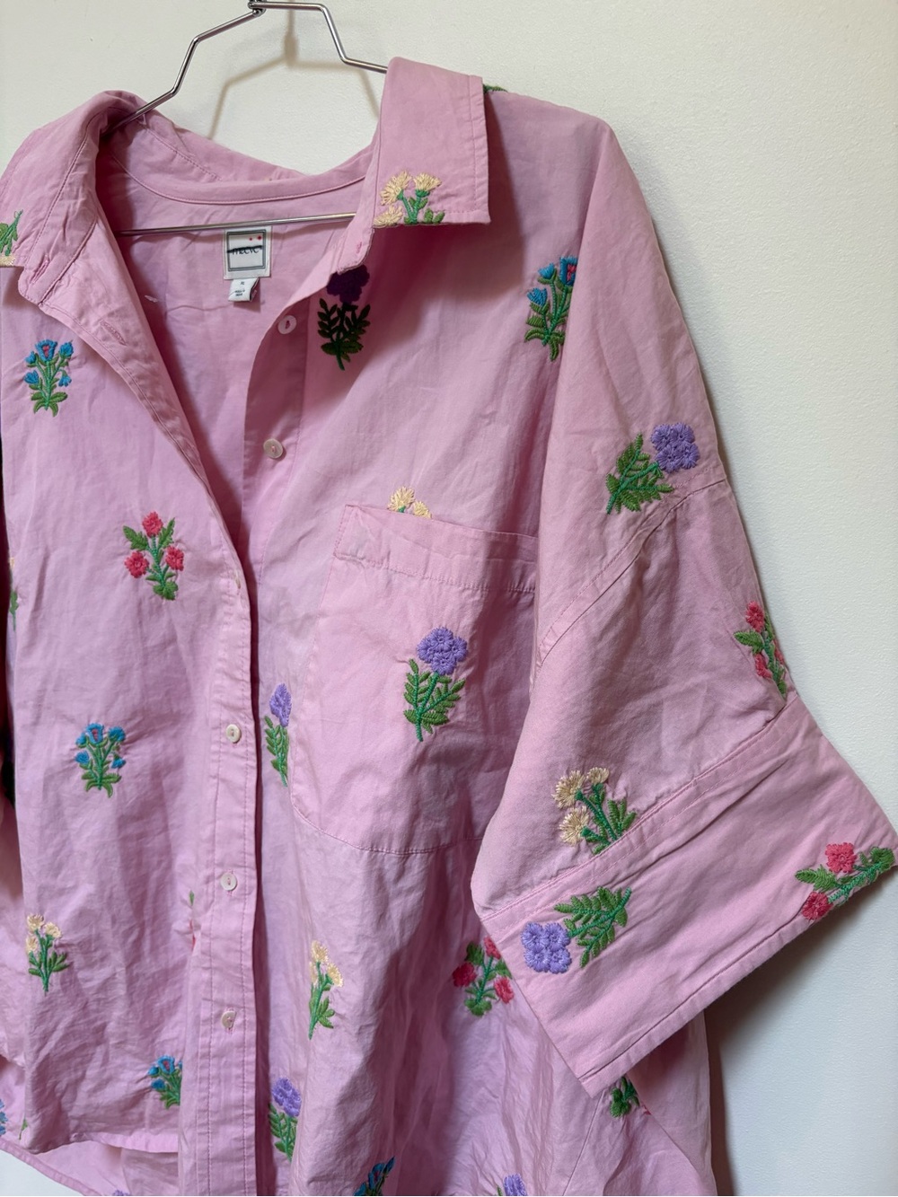 NWOT Maeve Mabel Boxy Embroidered Oxford Shirt Size XL - Picture 12 of 15